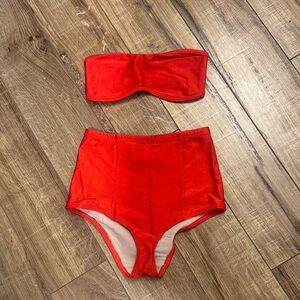 American Apparel Vibrant Red Bikini Set swim